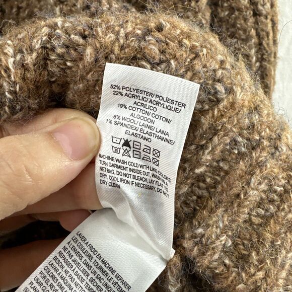 Lucky Brand Brown Oversized Chunky Knit Shaker Cardigan Womens Size XL Fall - Picture 9 of 10
